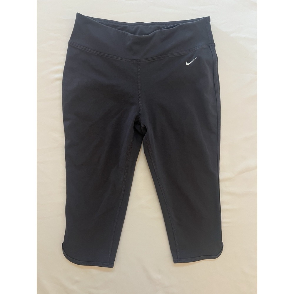 Nike Dri-Fit Cropped Leggings Active Athletic Workout Capri Yoga Pant Small Gray